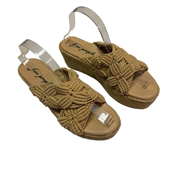 Free People Highline Espadrille Wedge Platform sandals in Natural Size 40 US 10 - Picture 1 of 8